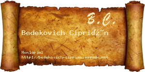 Bedekovich Ciprián névjegykártya